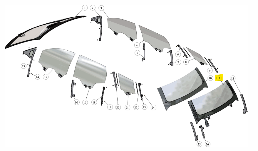 Liftgate Moving Glass Assembly (FM2955200054B)