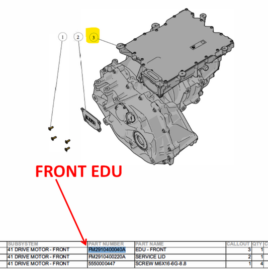 Integrated Powertrain EDU (FM2910400040M; FM2910400041M)