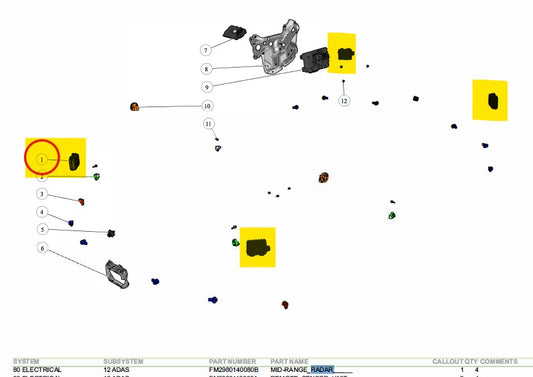 Mid-Range Radar (MRR) (FM2980140080J)